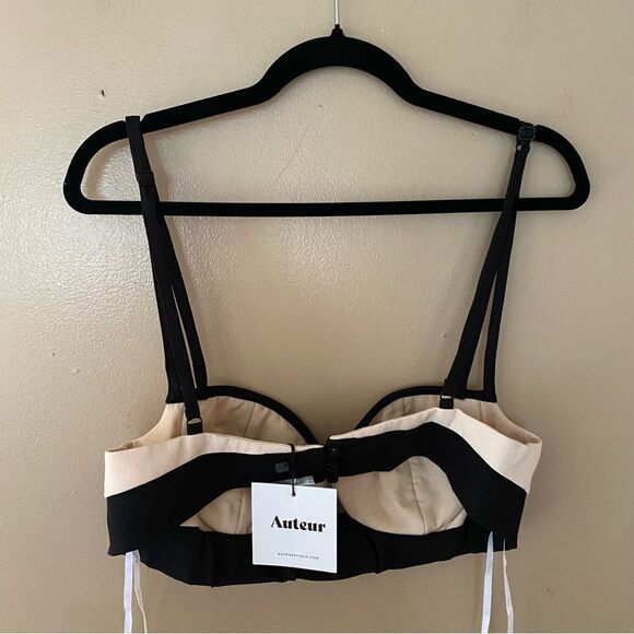 Auteur contrast balcony top blush black bra camisole bustier Revolve XL NWT - Picture 10 of 11